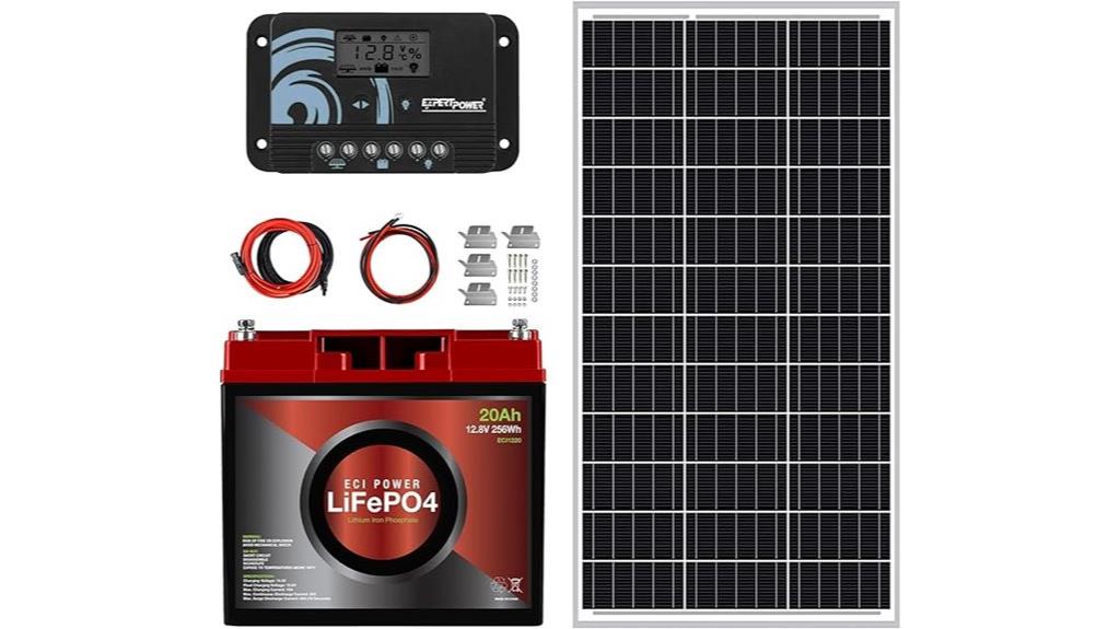 100w solar kit with lithium