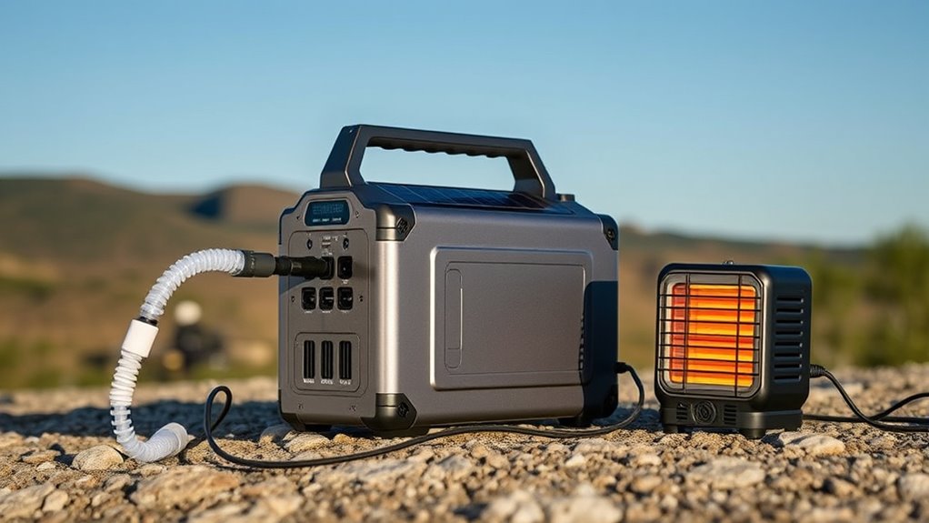 solar generator powers cpap heater