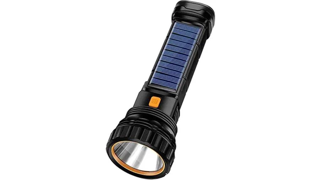 solar led flashlight with usb