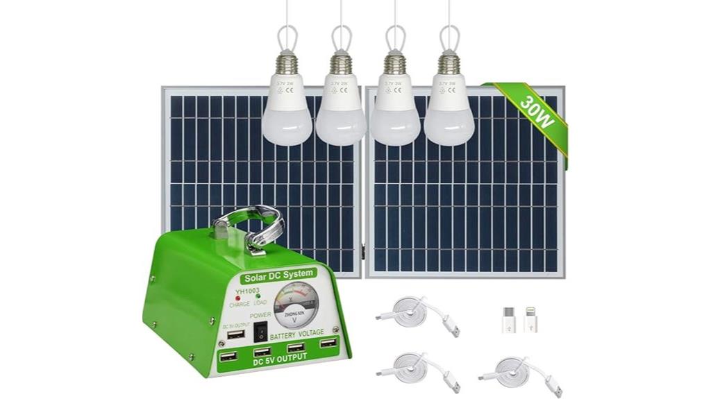 solar lights kit with four bulbs