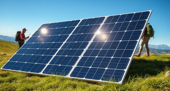 folding solar panel setup