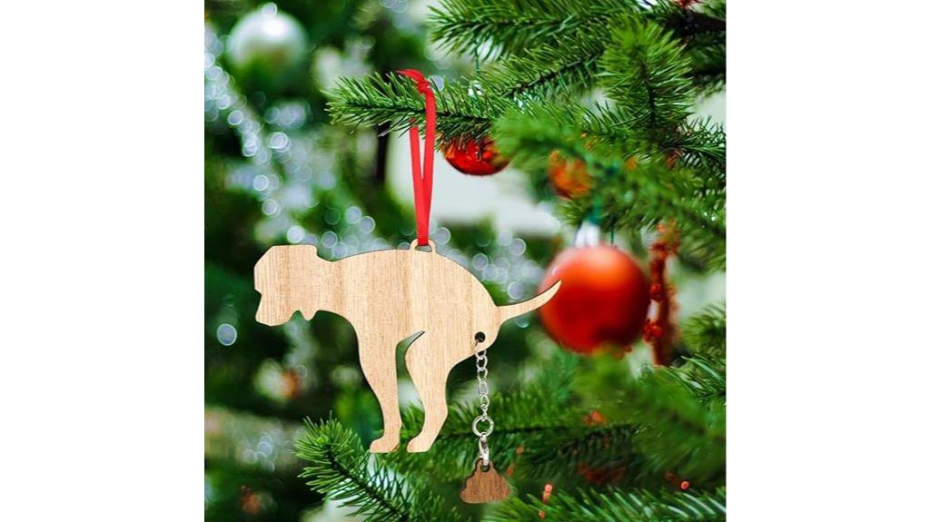 dog pooping tree ornament