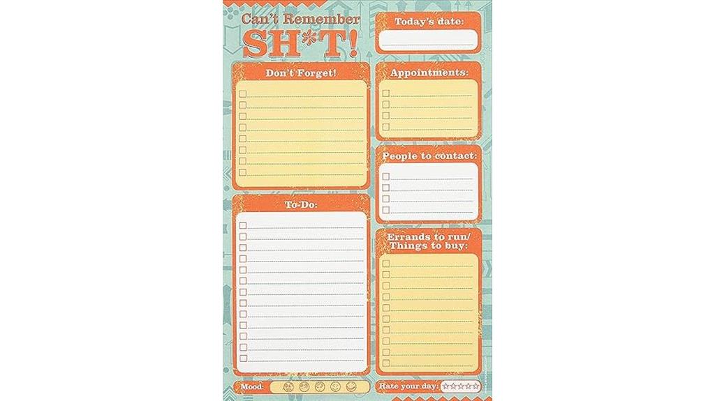 humorous informal daily organizer