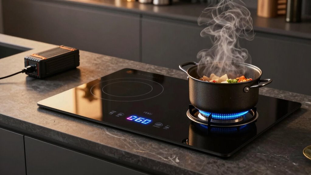 battery powered induction cooking challenges