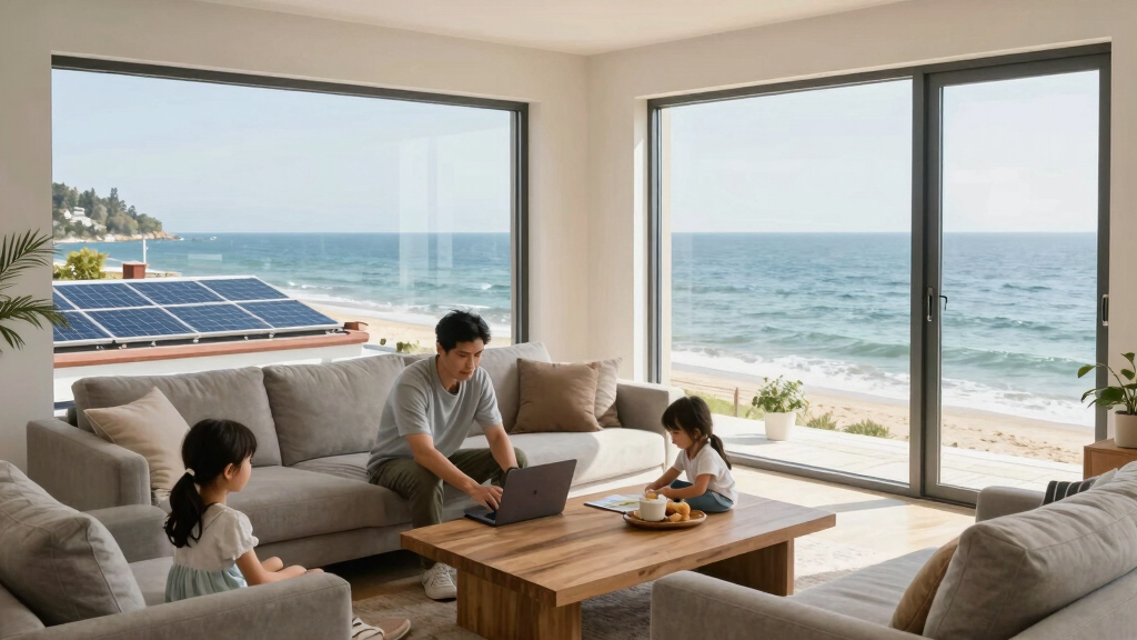 This Seaside Living Room Was Once a Rental — Now Is a Cozy Space for a Family of 5